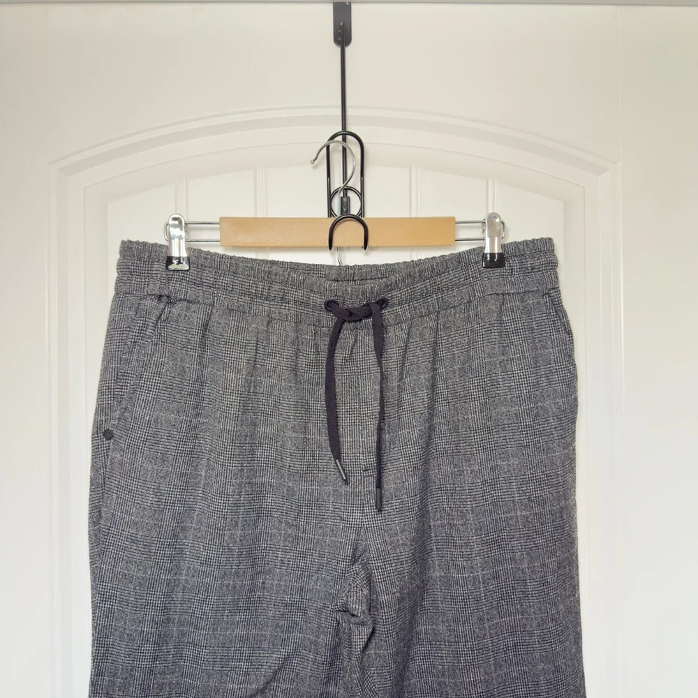 Natori Men XL Charcoal‎ Dogen Glen Plaid Casual Lounge Pants Quiet Luxury Nordic
